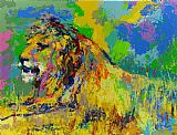 Leroy Neiman Resting Lion painting